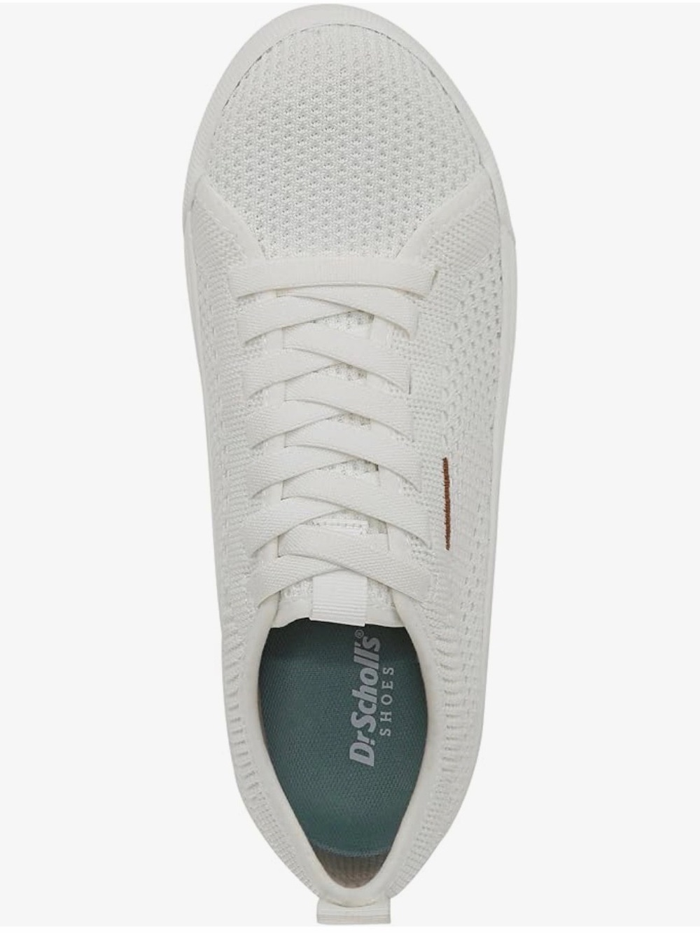 Dr. Scholl's White Knit Platform Sneakers with Brown Accent - Picture 6 of 12